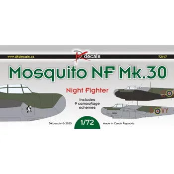 Plastikový model DK decals 1/72 Mosquito NF Mk.30 (9x camo)