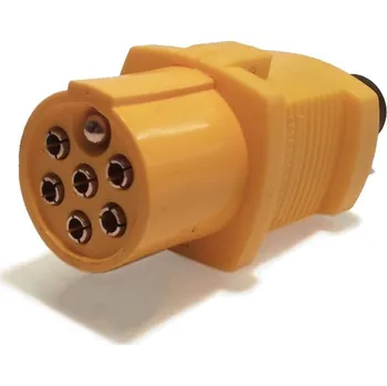 Zástrčka - vidlice ISO 7-pólová - žlutá - nákladní vozy 24V-6A,16A