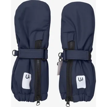 Rukavice Dětské zimní nepromokavé rukavice palčáky dlouhé se zipem Minymo - modré Parisian Night Velikost: 6-12 měsíců