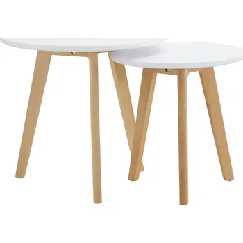 Servírovací stolek Sada 2 konferenčních stolků MALTO 2 NEW - bílá - SLEVA 3% s kodem radost25