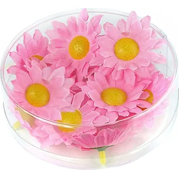 Karnevalový doplněk Dekorativní květy růžové