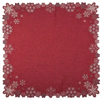 ubrus 4sleep Vánoční ubrus vločky červený 40 × 90 cm
