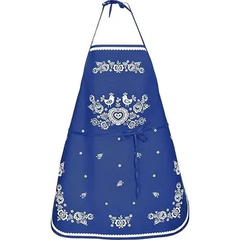 Kuchyňská zástěra Forbyt Kuchyňská zástěra Folk podklad modrý 64 × 76 cm