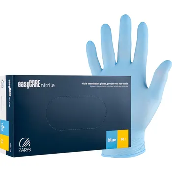 Vyšetřovací rukavice Zarys Rukavice nitrilové bez pudru easyCARE modré – 100 ks M