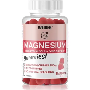 Weider Magnesium Gummies želatinové tablety pro normální činnost nervové soustavy příchuť Raspberry 48 ks
