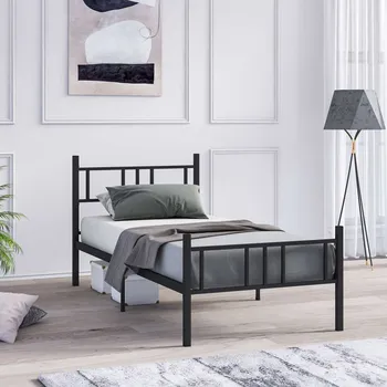 Postel Rám jednolůžkové postele Akın - Black 90x200