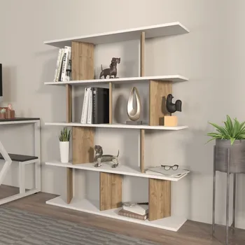 Knihovna Knihovna Grace - White, Walnut