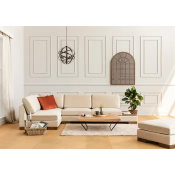 Sedací souprava Rohová sedací souprava Tulip Corner Left With Pouf - Beige