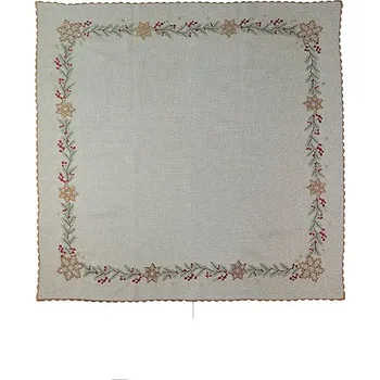 ubrus 4sleep Vánoční ubrus větvičky a vločky hnědý 85 × 85 cm