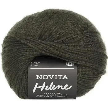 Příze Novita Helene 3971 Khaki (Luxusní hřejivá příze Helene Pfad)