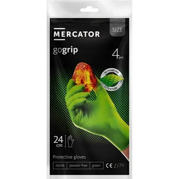 Pracovní rukavice MERCATOR - RP30041006 - Nitrilové rukavice GOGRIP zelené XXL - balení 4 ks