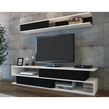 Televizní stolek TV stěna / Sestava pod TV Sims - Black, White