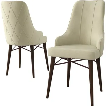 Jídelní stůl Sada židlí (6 kusů) Neta - Cream, Brown