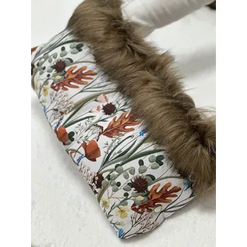 Příslušenství pro přepravu dětí Hřejivý rukávník - podzimní kvítí s kožešinou