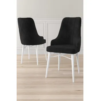 Jídelní stůl Sada židlí (6 kusů) Neta - Black, White