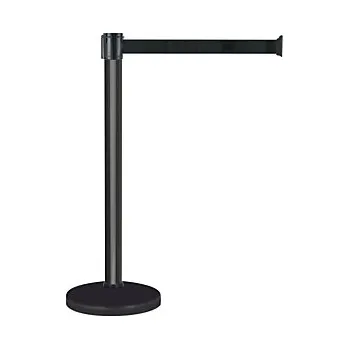 Plotový sloupek Sloupek s natahovacím páskem, černý - Balení po 1 ks