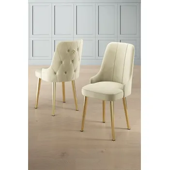 Barová židle Sada židlí (4 kusy) Newa - Cream, Gold