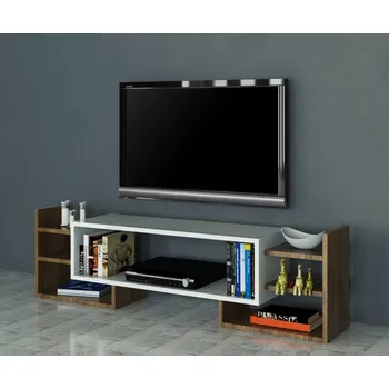 Televizní stolek TV stěna / Sestava pod TV Sema - White, Walnut