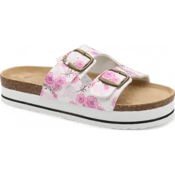 Dámské pantofle SAMLUX® Dámské korkové pantofle na platformě 8006 pink Barva: White, Velikost: 38