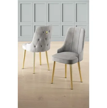 Jídelní stůl Sada židlí (6 kusů) Newa - Grey, Gold