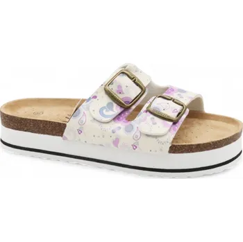 Dámské pantofle SAMLUX® Dámské korkové pantofle na platformě 8005 beige Barva: White, Velikost: 36