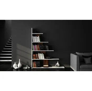 Knihovna Knihovna Reward - White, Walnut