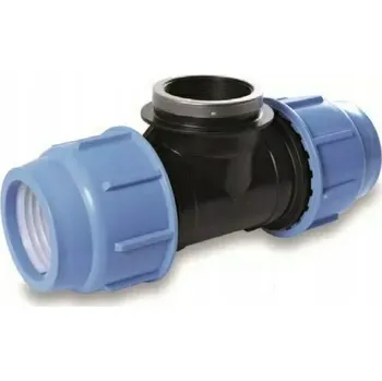 Vodovodní potrubí T-rozdělovač PE s vnitřním závitem 63-6/4" F-63 BLUE SEAL PN16