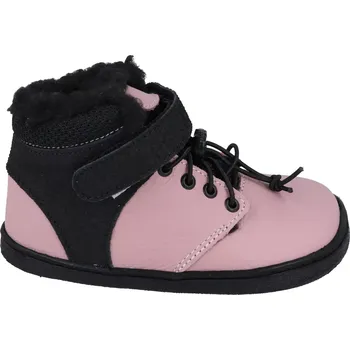 Dívčí tenisky Zimní barefoot kožené boty Pegres BF40 0.1 starorůžové 28