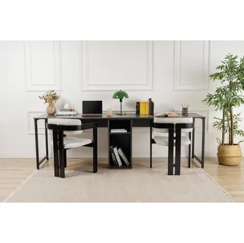 Psací stůl Psací stůl Twin Study Desk - Anthracite, Black