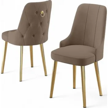 Barová židle Sada židlí (2 kusy) Newa - Cappuccino, Gold
