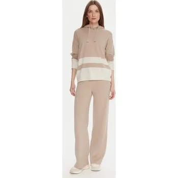 Dámské kalhoty United Colors Of Benetton Úpletové kalhoty 102HDF00Z Béžová Wide Leg XL