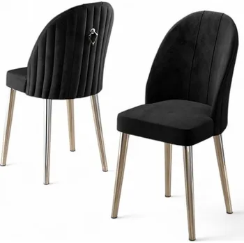 Jídelní stůl Sada židlí (6 kusů) Mara - Black, Chrome