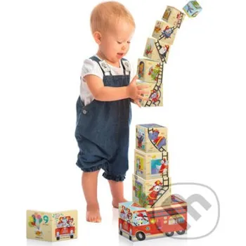 Leporelo Hasičské auto - Knížka a stavební kostky