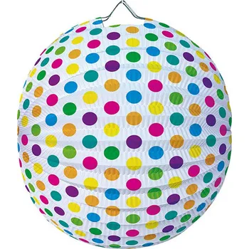 Party dekorace LUMA Lampion kulatý barevný puntík 25 cm