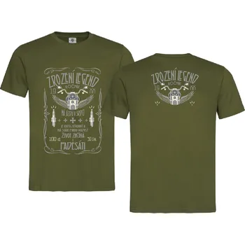 Pánská móda Tričko Zrození Legend | Motorkář Druh: Pánské, Barva: Khaki, Velikost: S