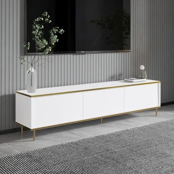 Televizní stolek TV stolek Imaj - White, Gold