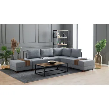 Pohovka Rohová rozkládací pohovka Fly Corner Sofa Bed Right- Grey