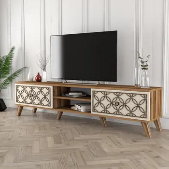 Televizní stolek TV stolek Class - Walnut, Cream