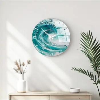 Hodiny Dekorativní skleněné nástěnné hodiny Huhu346 - 40 x 40