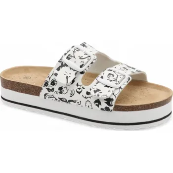 Dámské pantofle SAMLUX® Dámské korkové pantofle na platformě 8001 white black Barva: White, Velikost: 36