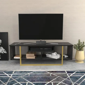 Televizní stolek TV stolek Asal 120 - Black, Gold