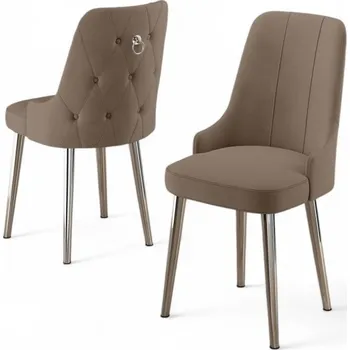 Barová židle Sada židlí (2 kusy) Newa - Cappuccino, Chrome