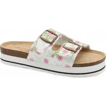 Dámské pantofle SAMLUX® Dámské korkové pantofle na platformě 8006 green Barva: White, Velikost: 36