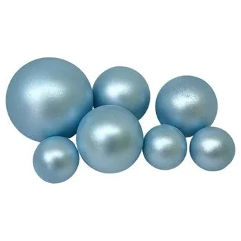 Přisada na vaření a pečení Čokoládové koule 7ks perleťové modré světlé - K Decor