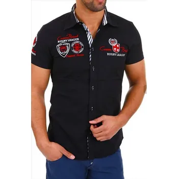 Pánská košile CARISMA košile pánská 9002 krátký rukáv slim fit S černá