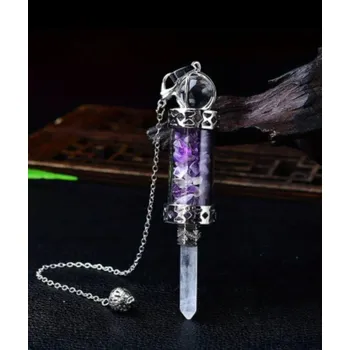 Náhrdelník Kyvadlo s krystalickou špičkou - Ametyst