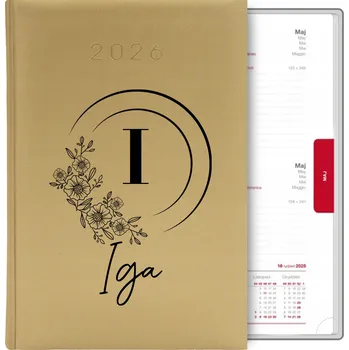 Diář Knižní kalendář 2026 A5 FunnyCase zlatý