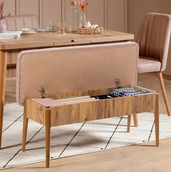 Předsíňová stěna Lavice Vina Bench Atlantic Pine, Stone