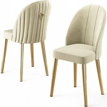 Barová židle Sada židlí (2 kusy) Mara - Cream, Gold