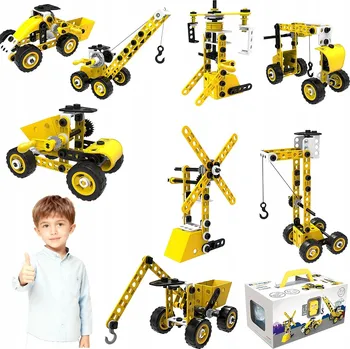 ostatní stavebnice Stavebnice 8v1 Stavební Stroje 100 dílků MEGA SADA KONSTRUKTOR